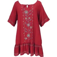 Guru-Shop Midikleid Bestickte Hippie Tunika, Boho Strandkleid,.. alternative Bekleidung