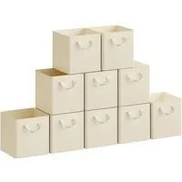 Woltu Aufbewahrungsbox (10 St), faltbare Stoffboxen 10 Stück, mit Griffen Metallrahmen