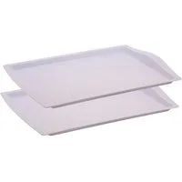 Engelland Tablett Serviertablett, Kunststoff, (Vorteils-Set, 2-tlg., L 46,5 x B 33 x H 3 cm), Moderne Verzierung, BPA-frei, rechteckig, Mehrweg, wiederverwendbar