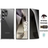 OLi Sichtschutzfolie Transparente Silikon für Samsung Galaxy S26 / Plus/ Ultra mit, (Sichtschutz glas, 2-St., 2in-1), TPU Hülle mit Privacy Displayschutz