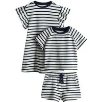 The Set T-Shirt & Shorts The Set Kleid, verkürztes T-Shirt + Shorts im Set (3-tlg)