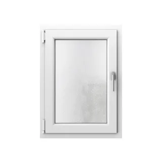 Fenster mit Milchglas, Kunststoff, aluplast IDEAL 4000, Weiß, 650 x 900 mm, Dreh-Kipp, 2-fach Verglasung, individuell konfigurieren