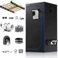 CannoBox Gewächshaus CannoBox Growzelt 100mm Abluft Komplett Set Pflanzenlampe