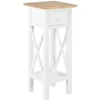 vidaXL Beistelltisch Beistelltisch Weiß 27 x 27 x 65,5 cm Holz (1-St)