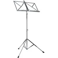MUSIC STORE Notenpult, (Notenständer Zubehör Musiker faltbares Notenstativ silber mit Dreibein Leichtes Stativ aus vernickeltem Metall, Stative & Halter, Notenständer), Notenständer, faltbares Notenstativ, Musiker Zubehör