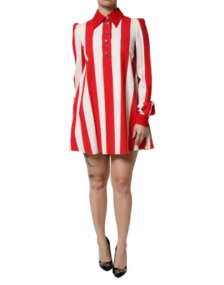 Gestreiftes Mini A-Line Kleid