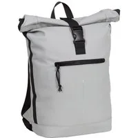 NEW REBELS Laptoprucksack Roll Up RollTop Kurier Rucksack Mart New York, wasserabweisend, Laptopfach, grau
