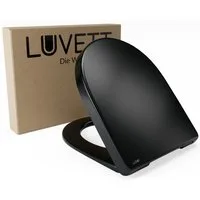LUVETT WC-Sitz D140 Softclose Absenkautomatik, Duroplast, Geberit Renova Icon, D-Form (2 Montagevarianten von oben), mit Original SoftClose® Absenkautomatik, Duroplast, WrapOver