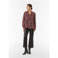 comma Langarmbluse Bluse Chiffon-Bluse mit All-over-Print und Schluppe