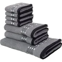 OTTO home Handtuch Set Jonnie, Walkfrottee (Set, 7-St), Handtücher aus 100% Baumwolle, Handtuchset mit gemusterter Bordüre