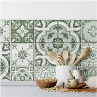 K&L Wall Art Fliesenaufkleber selbstklebend Klebefliese Sticker Ornamente Retro Blumen 12Stk