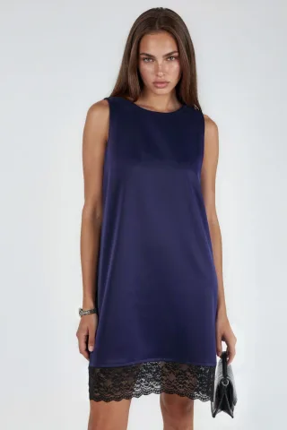 Satinsommerkleid mit Spitze_DETAIL