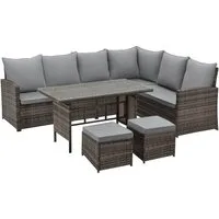 SVITA Loungeset MONROE, (Lounge-Set, 4-tlg., Gartenlounge), Garten-Lounge, Poly-Rattan, Sitzgruppe, Outdoor, Lounge-Möbel