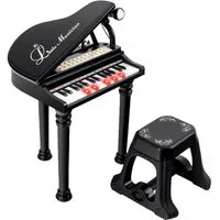COSTWAY Spielzeug-Musikinstrument 31 Tasten Keyboard, mit Hocker & Mikrofon