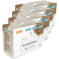 Lucky-Kitty Katzenstreu 6 kg Klumpstreu hochsaugfähig und geruchsneutralisierend mit Duft (auch im praktischen 4er Vorteilspack, reicht für etwa 60 Tage je Packung), staubfrei & klumpend, Allergiker-freundlich, Streu mit Duft