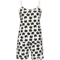 Ringella Pyjama Shorty 'Black Cats' 3211324, Champagner