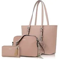 TAN.TOMI Shopper 3-Tlg Handtasche Damen Schultertasche Handtaschen Tragetasche Set (3-tlg), Groß Damen Handtasche, ​Geschenke für Frauen in schlichter Optik