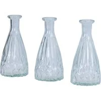 Levandeo® Dekovase, 3er Set Vasen Glas H15cm Klarglas Blumenvase Tischdeko Glasvase