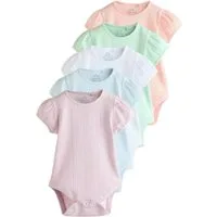 Next T-Shirt-Body Kurzärmelige Babybodys 100 % Baumwolle, 5 Stk. (5-tlg)