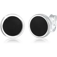 Kuzzoi Paar Ohrstecker Basic Kreis Geo Emaille Schmuck Geschenk 925 Silber