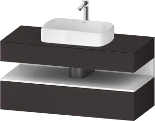 Duravit Qatego Konsolenwaschtischunterbau wandhängend Graphit Supermatt 1200x550x600 mm - QA47320188 QA4732018800000