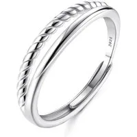 Adramata Fingerring Adramata Ring Silber 925 Damen Verstellbar Stapelbar Daumenring