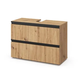 Vicco Waschbeckenunterschrank, Eiche Artisan, Holzwerkstoff, 2 Schubladen, Rechteckig, 80x58x35 cm, Badezimmer, Badezimmerschränke, Waschbeckenunterschränke