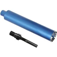 XERSEK Bohrkrone Diamantbohrkrone Kernbohrer für Kernbohrgerät mit Turbo inkl. SDS-max, Ø 92 mm, 1 1/4" Gesamtlänge 460 mm, Nass Trocken, Dosenbohrer Diamant Bohrkrone Nassbohrkrone, Trockenbohrkrone für Beton