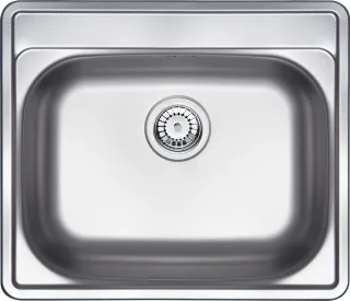 Neuesbad 1-Becken Spüle ohne Abtropffläche, Satiniert, 600x500x180, 3,5'' mit Zubehör NB1DEZYU01031