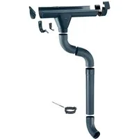 Zambelli Dachrinne RG333, Zink Dachrinne Komplettset für Häuser, 1 Dachseite, 6 teilig/333mm, 1-St., 4m Anthrazit Montage ohne Löten, für eine Dachfläche bis ca. 150m²