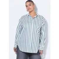 Studio Untold Hemdbluse Hemdbluse Oversize Shape Streifen