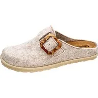 Fischer-Markenschuh Katrin Pantoffel aus recycletm PET Filz, Filzsohle herausnehmbar, Schnallenverschluss