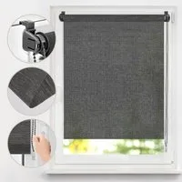 Seitenzugrollo Uni Klemmrollo Lichtschutz mit Bohren/ohne Bohren Klemmfix Rollo, Sekey, Klemmfix, in Leinenoptik, lichtdurchlässig, aus Papier-Polyester-Stoff