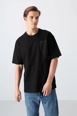 Oversized Bedrucktes Rundhals-T-Shirt