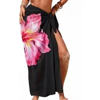 nsihing Pareo Strandtuch Damen Pareo, Transparent mit Blumenmuster