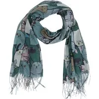 MIRROSI Modeschal Weicher & Leicht Großes Schal, ca.70x185cm, Katzen Print, (70% Viskose 30% Baumwolle, Atemberaubende Designs), Damen Halstuch Stola ideal für Frühling, Sommer und Herbst
