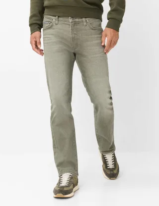 Brax Herren Five-Pocket-Hose Style CLINT BURNT OLIVE Denim Grün Oliv, denim grün - oliv, Gr. 38/38