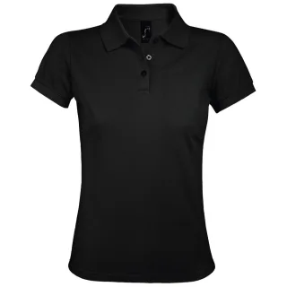 SOLs Womens/Ladies Prime Pique Polo Shirt (Schwarz)