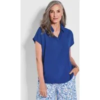 GOLDNER Klassische Bluse Uni Bluse mit Hemdkragen Gerades Viskose-Blusenshirt, Hemdblusenkragen, ärmellos, klassisch