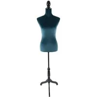 relaxdays Schneiderpuppe Weibliche Schneiderpuppe 36/38 Samt, Petrol