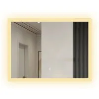 duschspa Badspiegel Wandspiegel mit LED Beleuchtung Kaltweiß Warmweiß wählbar, 50-160 cm breit