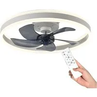 HS.SUPPLY Deckenventilator mit LED-Beleuchtung und Fernbedienung, Per App steuerbar, Lüftergeschwindigkeit einstellbar, viele Funktionen