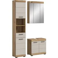 welltime Badmöbel-Set SIENA, 3 teilig, bestehend aus:, (Set, 3-St., TOPSELLER), Hochschrank, Waschbeckenunterschrank, Spiegelschrank