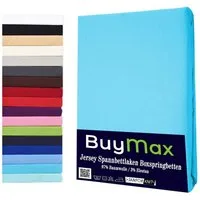 Buymax Spannbettlaken Wasserbett Spannbettlaken für Boxspringbetten Matratzen bis 35 cm Höhe, Jersey, Gummizug: Rundumgummi, (1 Stück), Spannbetttuch 97% Baumwolle, 3% Elasthan, atmungsaktiv, 40 cm Steghöhe