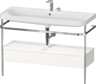 Duravit Happy D.2 Plus c-shaped Set mit Metallkonsole und Schubkasten Weiß Hochglanz 1175x490x850 mm HP4844E22220000