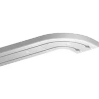 Bestlivings Gardinenschiene Komplettset 90-480 cm, 2-läufig, 90 cm, mit Bohren, verschraubt, Kunststoff, flach, weiß, inkl. Befestigungsset
