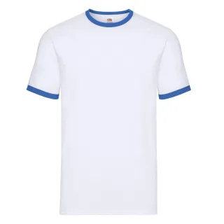 Fruit of the Loom - T-Shirt Ringer-Stil für Herren/Damen Unisex (Weiß/Königsblau)