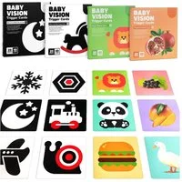 CLTYQ Lernspielzeug Sensory Toys Karten,20 Schwarz & Weiße Lernkarten für Kinder Kontrast (14.3x14.3cm), Montessori Kontrast-Karten,isuelle Stimulation Lernen Aktivität Karten