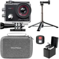 Akaso EK7000 Pro mit 60cm Selfie-Stick & Tasche Action Cam (4K Ultra HD, WLAN 2.4 GHz, WiFi, Wasserdicht bis 40m, Touchscreen, EIS 2.0)
