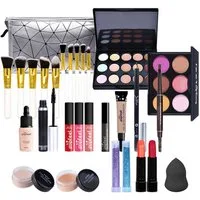 KINSI Make-up Set 16/19-teiliges Make-up Set, Schmink Geschenkset, Einsteiger Set, 19-tlg., Enthält Lidschattenpalette, Lippenstift, Eyeliner, Mascara und Pinsel